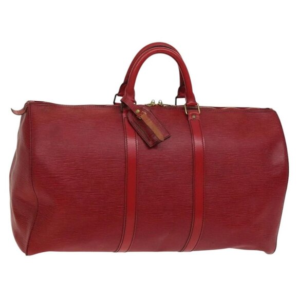 LOUIS VUITTON Epi Keepall 50 Boston Bag Red - Picture 1 of 16